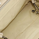 Chloe Edith Boston Bag Leather Beige Silver Auth bs30503-22
