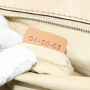 Chloe Edith Boston Bag Leather Beige Silver Auth bs30503-27