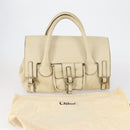 Chloe Edith Boston Bag Leather Beige Silver Auth bs30503-12