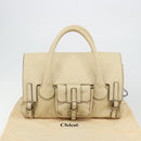 Chloe Edith Boston Bag Leather Beige Silver Auth bs30503-28