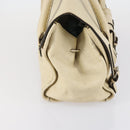 Chloe Edith Boston Bag Leather Beige Silver Auth bs30503-4