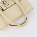 Chloe Edith Boston Bag Leather Beige Silver Auth bs30503-6