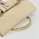 Chloe Edith Boston Bag Leather Beige Silver Auth bs30503-7
