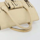 Chloe Edith Boston Bag Leather Beige Silver Auth bs30503-8