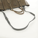 PRADA Tote Bag Leather 2way Gray Silver Auth bs30504-9