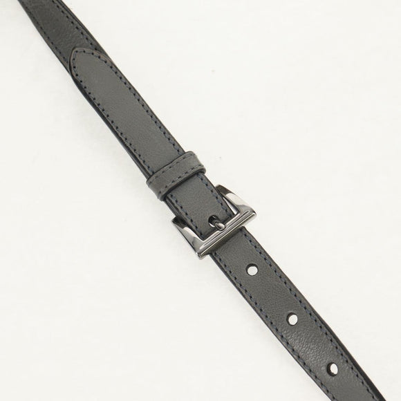 PRADA Tote Bag Leather 2way Gray Silver Auth bs30504