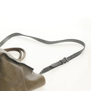 PRADA Tote Bag Leather 2way Gray Silver Auth bs30504-17