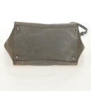 PRADA Tote Bag Leather 2way Gray Silver Auth bs30504-6