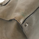 PRADA Tote Bag Leather 2way Gray Silver Auth bs30504-18