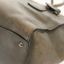 PRADA Tote Bag Leather 2way Gray Silver Auth bs30504-10