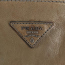 PRADA Tote Bag Leather 2way Gray Silver Auth bs30504-21