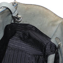 PRADA Tote Bag Leather 2way Gray Silver Auth bs30504-24