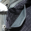 PRADA Tote Bag Leather 2way Gray Silver Auth bs30504-26