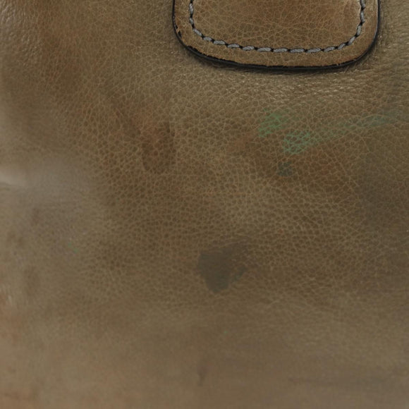 PRADA Tote Bag Leather 2way Gray Silver Auth bs30504