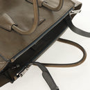 PRADA Tote Bag Leather 2way Gray Silver Auth bs30504-14