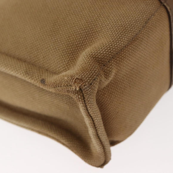 HERMES Sac Arne PM Hand Bag Canvas Beige Silver Auth bs30506