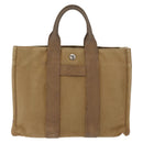 HERMES Sac Arne PM Hand Bag Canvas Beige Silver Auth bs30506-3