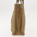 HERMES Sac Arne PM Hand Bag Canvas Beige Silver Auth bs30506-5