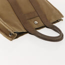 HERMES Sac Arne PM Hand Bag Canvas Beige Silver Auth bs30506-6