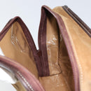 LOEWE Anagram Clutch Bag Leather Suede Brown Gold Auth bs30507-12