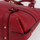 Salvatore Ferragamo Gancini Tote Bag Leather Red Gold Auth bs30509-9