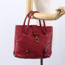 Salvatore Ferragamo Gancini Tote Bag Leather Red Gold Auth bs30509-22