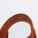 HERMES Valparaiso PM Tote Bag Canvas Leather Orange Silver Auth bs30510-9