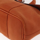 HERMES Valparaiso PM Tote Bag Canvas Leather Orange Silver Auth bs30510-14