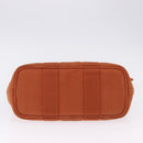 HERMES Valparaiso PM Tote Bag Canvas Leather Orange Silver Auth bs30510-14