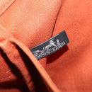 HERMES Valparaiso PM Tote Bag Canvas Leather Orange Silver Auth bs30510-17