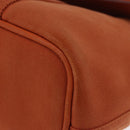 HERMES Valparaiso PM Tote Bag Canvas Leather Orange Silver Auth bs30510-17