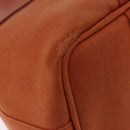 HERMES Valparaiso PM Tote Bag Canvas Leather Orange Silver Auth bs30510-10