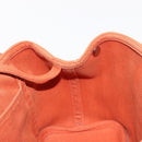 HERMES Valparaiso PM Tote Bag Canvas Leather Orange Silver Auth bs30510-18
