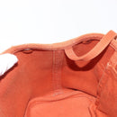 HERMES Valparaiso PM Tote Bag Canvas Leather Orange Silver Auth bs30510-19