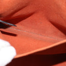 HERMES Valparaiso PM Tote Bag Canvas Leather Orange Silver Auth bs30510-11