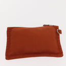 HERMES Valparaiso PM Tote Bag Canvas Leather Orange Silver Auth bs30510-21