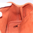 HERMES Valparaiso PM Tote Bag Canvas Leather Orange Silver Auth bs30510-22