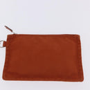 HERMES Valparaiso PM Tote Bag Canvas Leather Orange Silver Auth bs30510-25