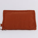 HERMES Valparaiso PM Tote Bag Canvas Leather Orange Silver Auth bs30510-26
