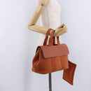 HERMES Valparaiso PM Tote Bag Canvas Leather Orange Silver Auth bs30510-29