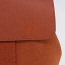 HERMES Valparaiso PM Tote Bag Canvas Leather Orange Silver Auth bs30510-2