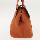 HERMES Valparaiso PM Tote Bag Canvas Leather Orange Silver Auth bs30510-4