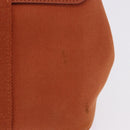 HERMES Valparaiso PM Tote Bag Canvas Leather Orange Silver Auth bs30510-4