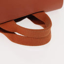 HERMES Valparaiso PM Tote Bag Canvas Leather Orange Silver Auth bs30510-7