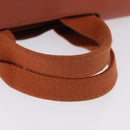 HERMES Valparaiso PM Tote Bag Canvas Leather Orange Silver Auth bs30510-5