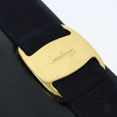 Salvatore Ferragamo Vala Shoulder Bag Leather Navy Gold Auth bs30511-14