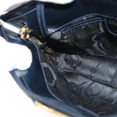 Salvatore Ferragamo Vala Shoulder Bag Leather Navy Gold Auth bs30511-18