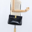 Salvatore Ferragamo Vala Shoulder Bag Leather Navy Gold Auth bs30511-20