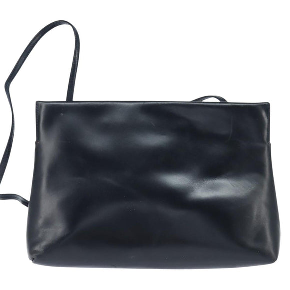 Salvatore Ferragamo Vala Shoulder Bag Leather Navy Gold Auth bs30511