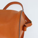 HERMES Doremi Shoulder Bag Leather Orange Gold Auth bs30512-11